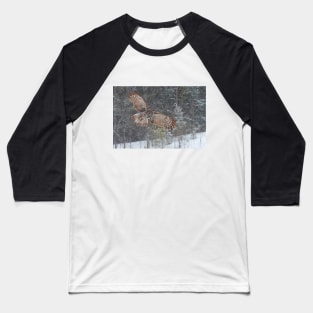 Through the Snow - Great Grey Owl Baseball T-Shirt